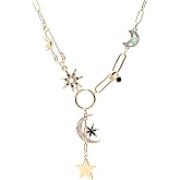 ORIGENCE Sun Heart Necklace for Women 18K Gold Plated Heart Pendant Necklace Chunky Chain Choker Necklaces Hip Hop Charm Necklaces Trendy Unisex Jewelry