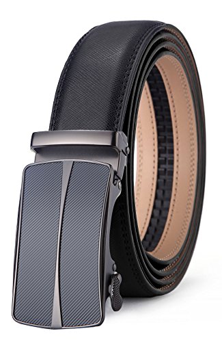 Bulliant mens ratchet belt of genuine leather for men d…