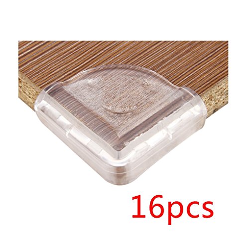 Corner Protectors (16pcs - Wide - Clear) Protege Table Wedge Baby - Anti-Crash Protector for Children, 16 pcs 