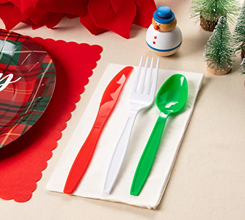 2 Plastic+Silverware+Set+Christmas+Disposable