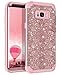LONTECT Compatible Galaxy S8 Case Luxury Glitter Sparkle Bling Heavy Duty Hybrid Sturdy High Impact Shockproof Protective Cover Case for Samsung Galaxy S8, Shiny Rose Gold