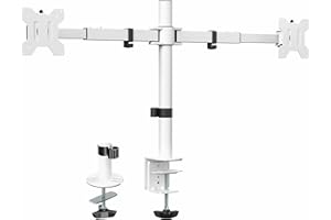 VIVO Dual LCD LED 21 to 32 inch Monitor Desk Mount, Heavy Duty, Adjustable Telescoping Arms, Flush Wall Setup, Fits 2 Screens