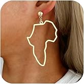 African Earrings for Women Black History Earrings Large Hollow Africa Earring Black History Month Jewelry Juneteenth Ethnic Accessories
