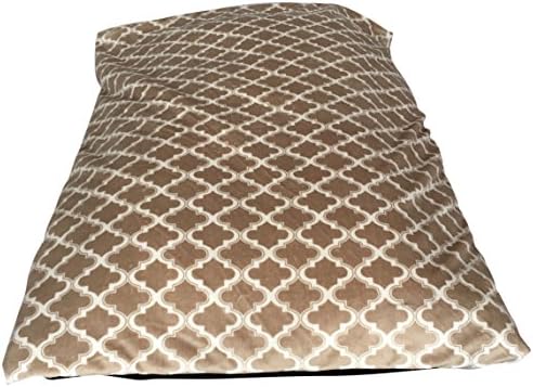 GoodDogBeds Square Pillow Bed Made with Beige Moroccan Cuddle Fabric, 36" x 36"
