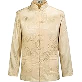 Tang Suit Men Hanfu Chinese Traditional Clothes Long Sleeve Top,Kung Fu Shirt Tang Suit Jacket Men Silk