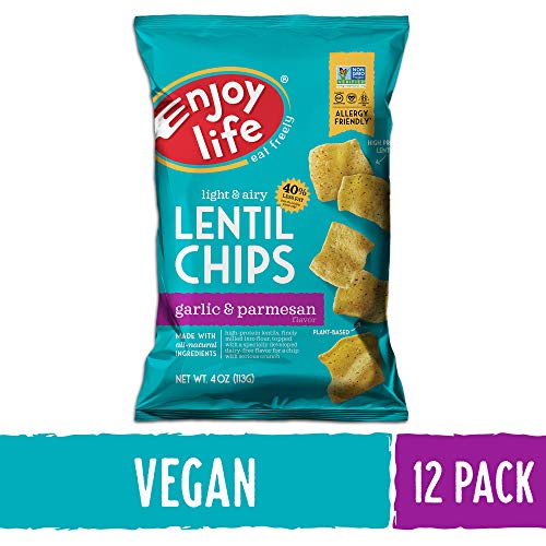 Enjoy Life Garlic and Parmesan Lentil Chips, Dairy Free Chips, Soy Free, Nut Free, Non GMO