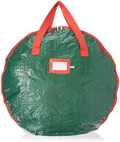 Christmas Wreath Storage Bag 30"-Tear Resistant Zippered Bag with Reinforced Handles (Green)