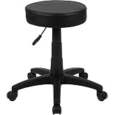 Flash Furniture Adjustable Ergonomic Stool, Black | Ergonomic Molded Seat