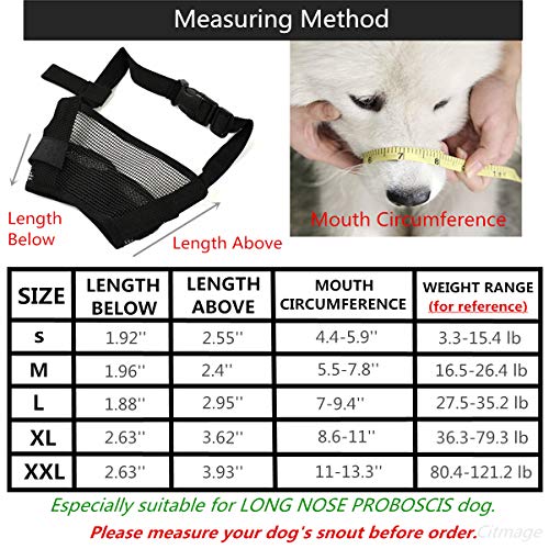 Dog Muzzles Oxford Cloth Pet Mesh Mouth Cover Anti-bite Anti-lick Adjustable Breathable Comfortable Safety Postoperative Recovery for Puppies,Dogs (L) - Thumbnail 4