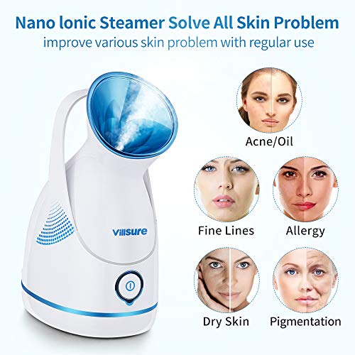 Facial Steamer,VillSure Nano Ionic Face Steamers for Facial, 100ml
