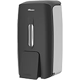 PLUSSEN Soap Dispenser Wall Mount Adhesive Commercial Soap Dispenser 800ml No Drill Hand Sanitizer Dispenser for Bathroom Support Liquid and Gel,Black-PN9088
