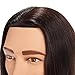 Traininghead 8-10'' Male Mannequin Head 100% Human Hair Hairdresser Salon Training Practice Head Manikin Cosmetology Doll Head With Clamp Stand (Black)