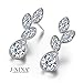 J.NINA Drop Earrings -Tranquil Beauty- Drop Dangle Earrings with Leaf-Shaped with Crystals, Ideal Jewelry Gift for Women