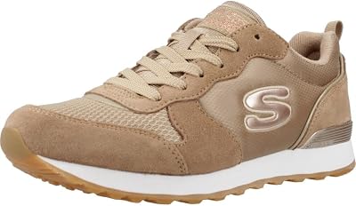Mujer OG 85 Goldn Gurl Trainer, Tan Suede/ Nylon/ Rose Gold Trim, 39 EU