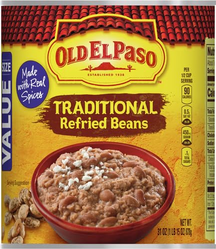 OLD EL PASO TRADITIONAL REFRIED BEANS, VALUE SIZE, 31 OZ.