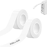 Label Tape Continuous Waterproof Label Tape Thermal Sticker Labels 0.59in X 13.12Ft(15mmX4m) Suitable for Most Label Maker for Home, Office, School, Barcode, Name, Date, Price etc(White, 2Rolls)
