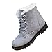 Susanny Suede Flat Platform Sneaker Shoes Plus Velvet Winter Women's Lace Up Grey Cotton Snow Boots 7.5 B (M) US