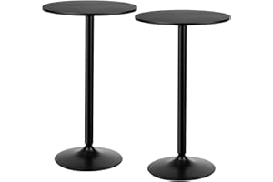 Giantex Pub Bar Table 24-Inch Round Top 40-Inch Height Modern Style Standing Circular Cocktail Table Suitable for Living Room,Restaurant Bistro Table (2)