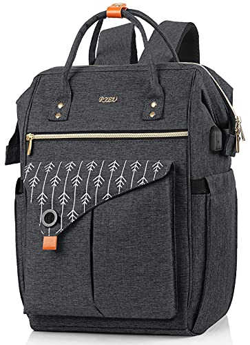 RJEU Rucksack Damen, 17,3 Zoll Laptop Rucksack mit USB Ladeanschluss, Schulrucksack Mädchen, Rucksack Geschenke für Frauen für Valentinstag, Muttertag