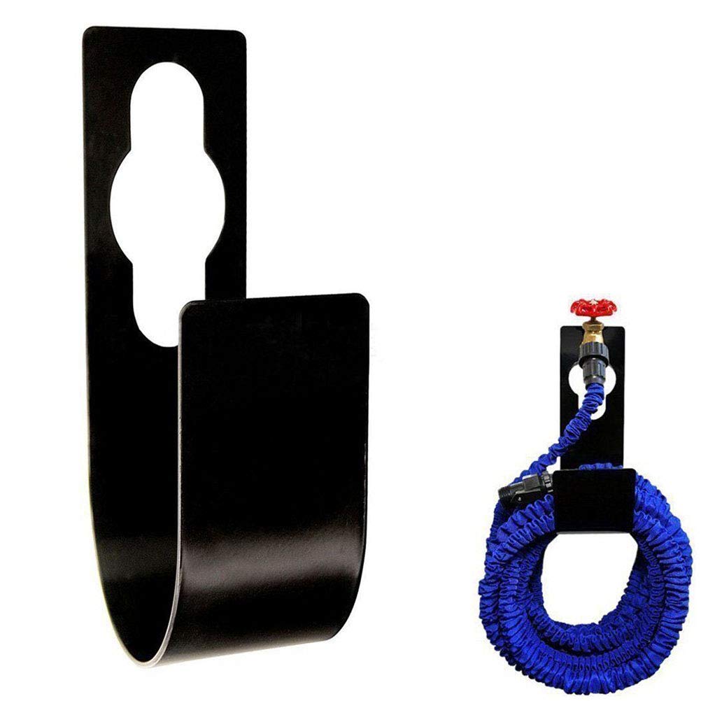 BSTCAR Hose Holder Stainless Steel, Garden Hose Holder Wall U Hook, Hose Holder Wall Hose Storage, Black