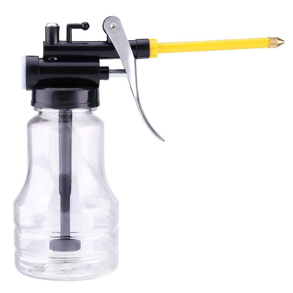 High Pressure Oiler, 250ML Transparent High Pressure Oiler Lubrication Oil Can Bottle Flex Manual Oiling Gun With Rigid Spout Thumb Pump Tool