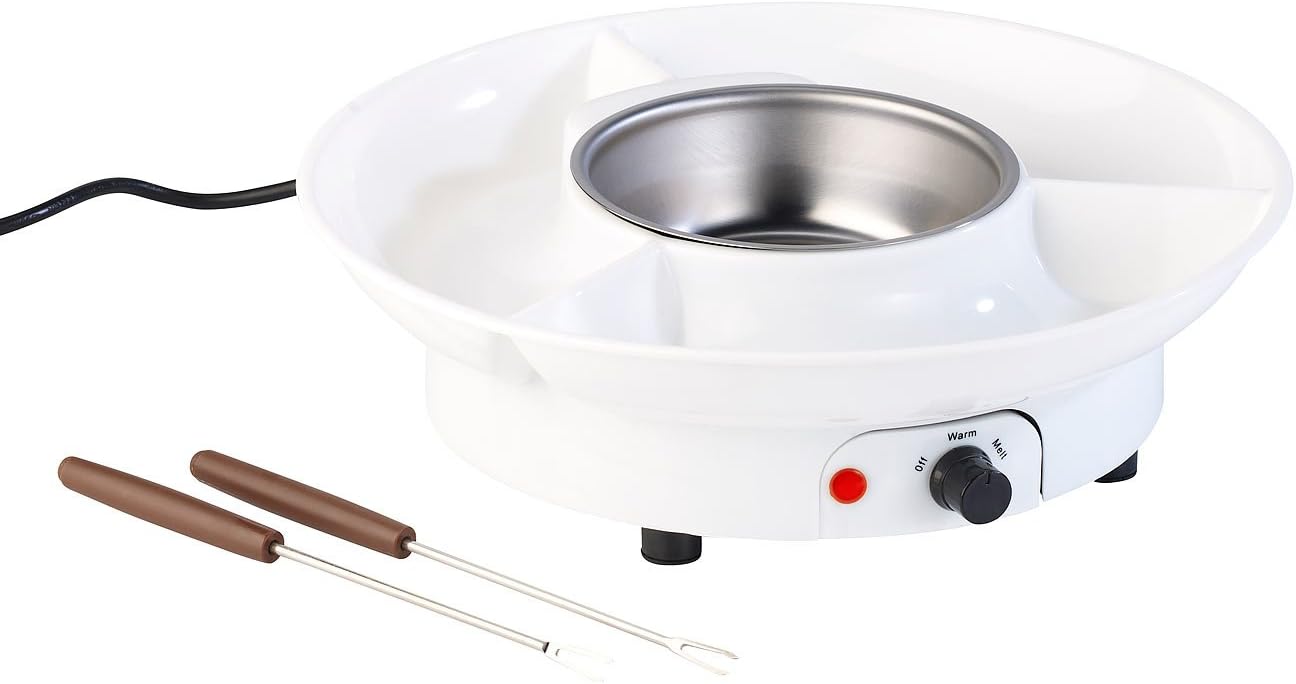 Rosenstein & Söhne Schokoladenfondue: Elektrisches Schokoladen-Fondue für 2 Personen, 15 Watt (Schokoladenfondue elektrisch)