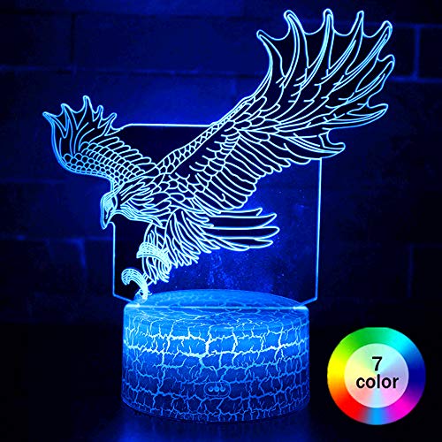 Kids Night Light, XXMANX Eagle 3D Illusion Night Lamps with USB Cable Home Decor Lamp Gifts for Boys Kids Night Light, XXMANX Eagle 3D Illusion Night Lamps with USB Cable Home Decor Lamp Gifts for Boys