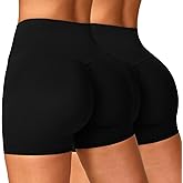 Xozeu Women's 2 Piece Workout Biker Shorts High Waist Tummy Control Scrunch Butt Lifting Gym Yoga Running Shorts