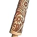 SeaHome Wooden Rolling Pins with Flower Embossing, Paisley Embossed Natural Wood Carved Snowflake Vine Plant Engraved Rolling Pin for Christmas Baking Cookies, Biscuits (38cm / 14.9