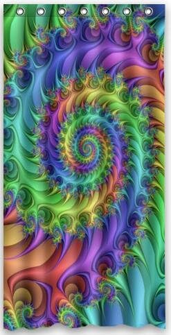Amazing Trippy Psychedelic Design Shower Curtain Bath Decor Curtain 36 " x 72 "