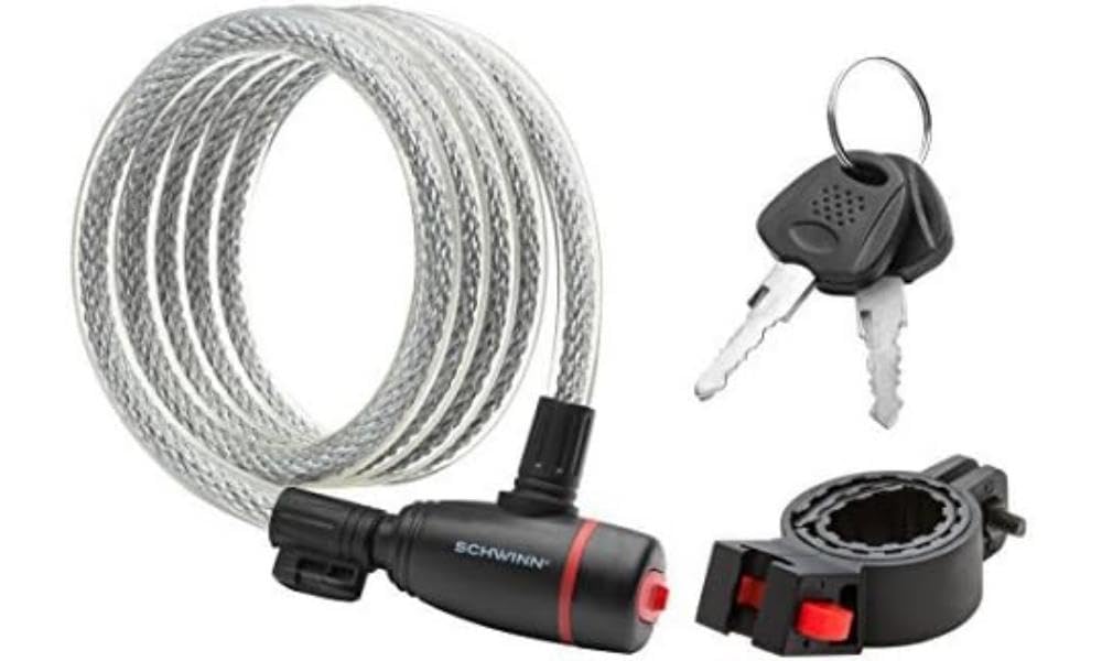 Schwinn Anti Theft Bike Lock, Security Level 3, Key Lock, 6 Foot/12mm Cable, Security Level 3/Key Lock