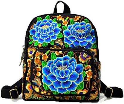 Female Embroidered Shoulder Bag Fashion Women Backpack Casual Pack Student Backpack (purple)