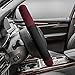 FH Group FH2033 Modernistic Steering Wheel Cover & Seat Belt Pads, Burgundy Color with Gift -Fit Most Car, Truck, SUV, or Van