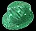 WeGlow International Light Up Sequin Fedora Hat, Green