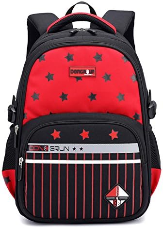 Primary Kindergarten School Backpack Ideal for 1-3 Grade School Students Bookbag Boys Girls Daily Use and Outdoor Activities Red