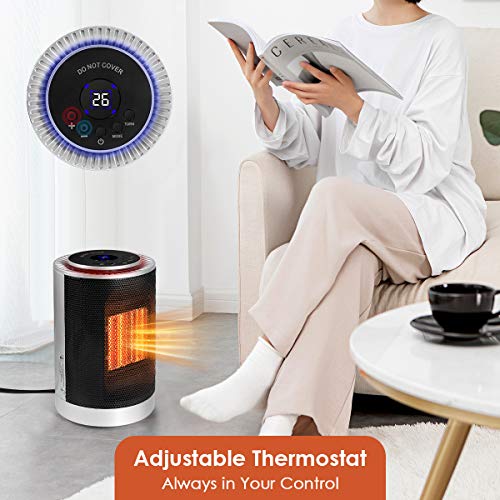 Portable Space Heater, Adjustable Thermostat Heater Corded Electric
