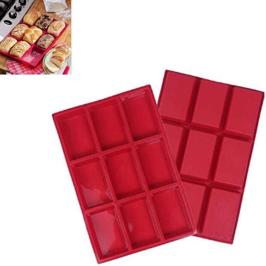 Home Bargain Rectangle soap Making Mould for soap Making Soap bar Mould 9 Cavity Rectangle Bars Silicone Mold
