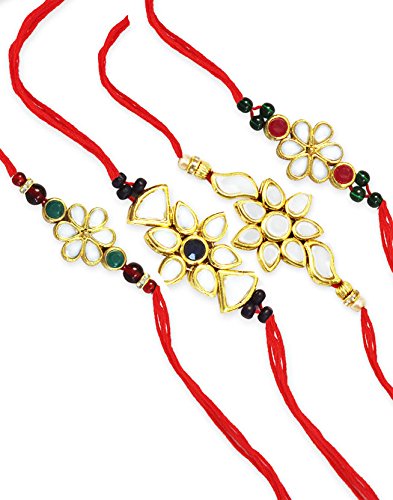 karatcart goldplated kundan rakhi for brother