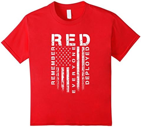 Kids Red Friday - Remember Everyone Veteran Deployed T-Shirt 10 Red
