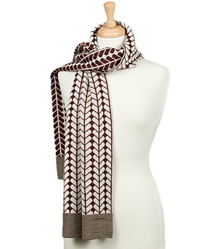 LUNA & TERRA-TORINO Scarf Knit 100% BABY ALPACA (Burgundy/Ivory/Habano) LUNA & TERRA-TORINO Scarf Knit 100% BABY ALPACA (Burgundy/Ivory/Habano)