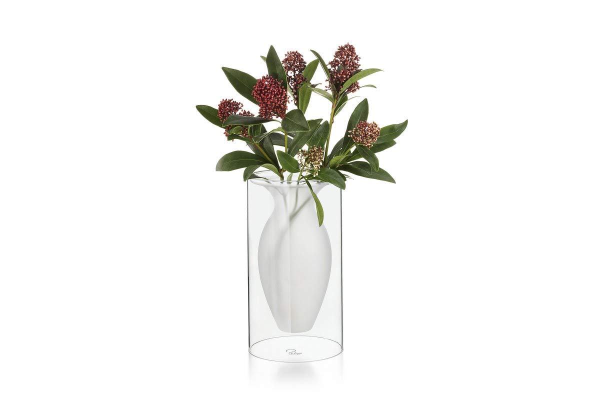 Philippi 149003 Esmeralda Vase, Glass, White