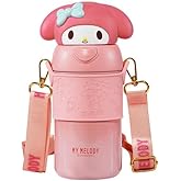 My Melody Pink Stainless Steel Insulated Water Bottle (Straw) with Strap 560ml