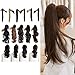 Synthetic Claw Ponytail Heat Resistant Handy Jaw Pony Tail One Piece Long Straight Soft Silky for Women Lady Girls 21'' / 21 inch (dark brown)