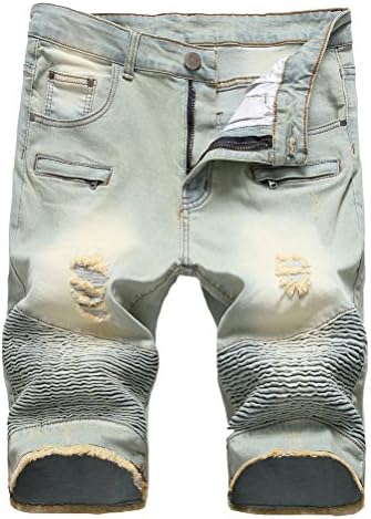 ripped jean biker shorts