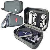 Travel Cord Organizer - Electronics Accessories Case & Cable Organizer - Electronics Travel Organizer (Hand Light Gray)
