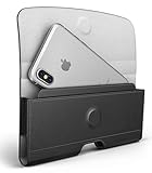 iPhone X Belt Pouch, Premium Holster Clip with Reinforced Belt Loops for Apple iPhoneX Edition (also compatible w/ slim cases) By Encased (Smooth Black)