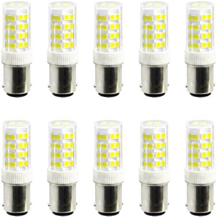 LED Ceramics Lamp BA15D 5W (Equivalent Replacement 50W Incandescent) 51LED 2835SMD Dimmable Daylight Soft White Bulbs for Chandelier, Ceiling Fixture AC 220-240V AC 110-130V (10PCS) Plastic Bulb