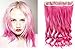 Beauty Wig World 23Inch 130gr One Piece Colorful Curly 3/4 Head Synthetic Clip On/in Hair for Halloween Cosplay Color#Peach Pink