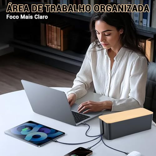 Tomadcaixa de Esconder Fios e Cabos, Caixa Organizadora de Fios e Cabos, Caixa Organizadora de Fio, Esconder Fio, para Mesa Escritório Casa