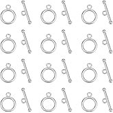 BENECREAT 12 Sets Plating Brass Toggle Clasps, 0.6inch T-Bar Closure Clasp, Closure Connector for Jewelry Making Findings Necklace Bracelet Craft DIY